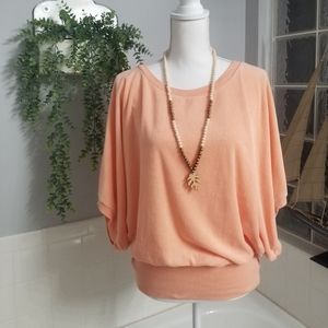 NWOT Anthropologie Peach French Terry Top